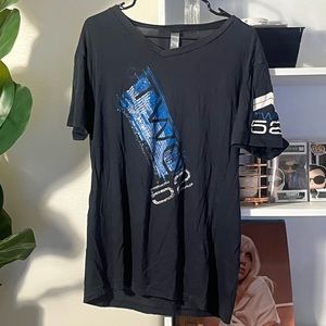 Black Tee with Blue Logo